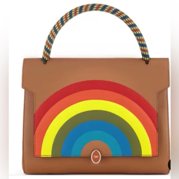 NWT ANYA HINDMARCH CARMEL RAINBOW SATCHEL - Picture 1 of 11